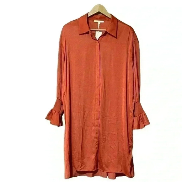 Maje Dress Women’s 3 Terracotta Chemise Robe Delicate Quiet Luxury Night Out NWT - Picture 1 of 8